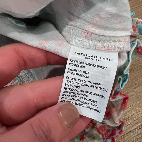 NWT American Eagle Floral Halter Tie Crop Top Size XL - Picture 6 of 7